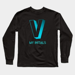 Letter V Initials Unique Name T-Shirt Long Sleeve T-Shirt